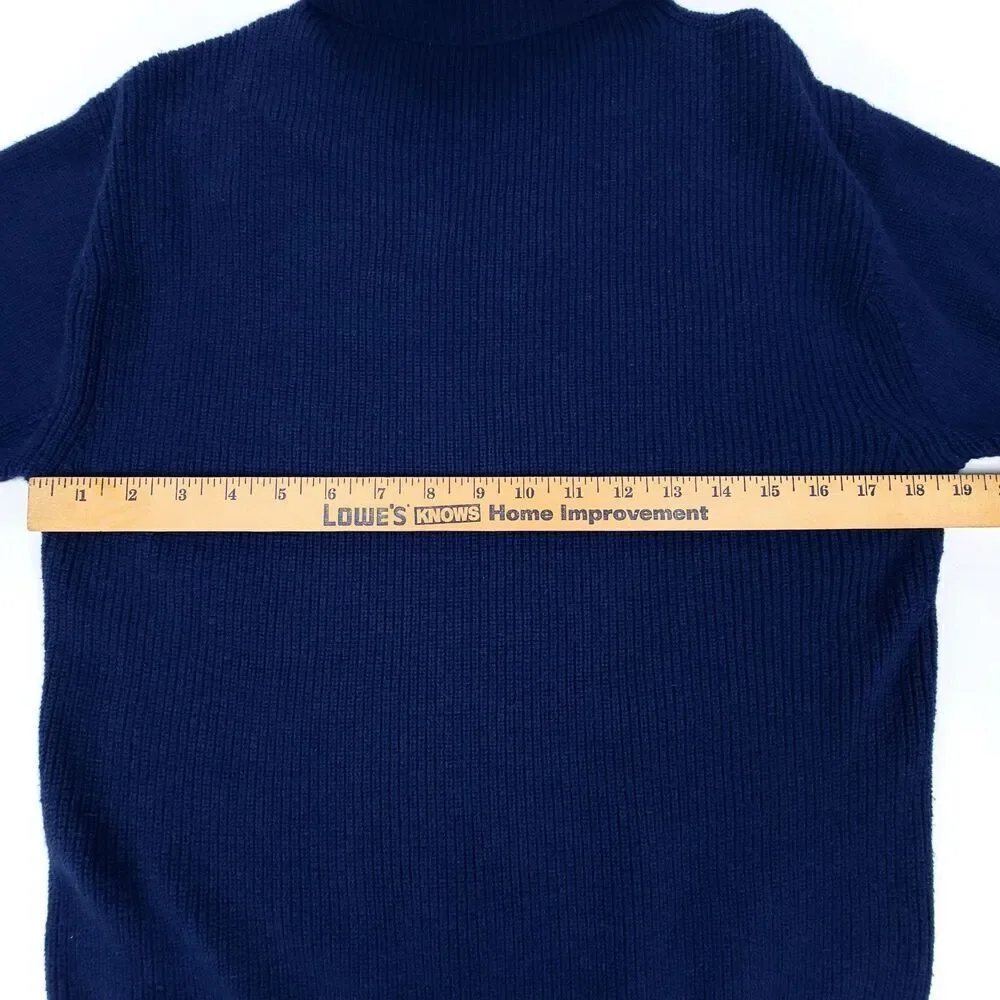 ARITZIA Wilfred Montpellier Turtleneck Merino Wool Ribbed Sweater Minimal Navy